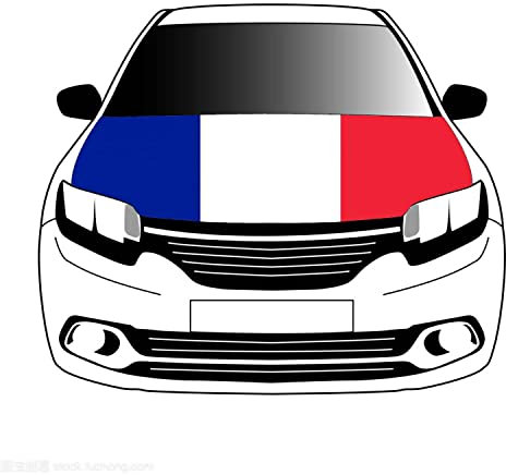 Drapeau français pour capot de voiture 1 x 1,5 m 100 % polyester