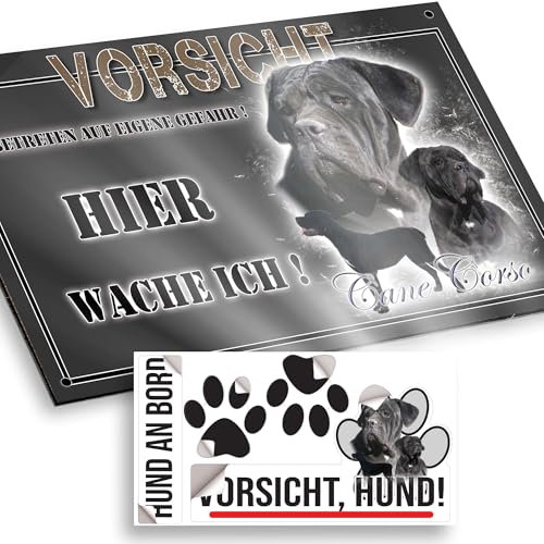 hier wache ich hund Cane Corso 20/12,5 cm