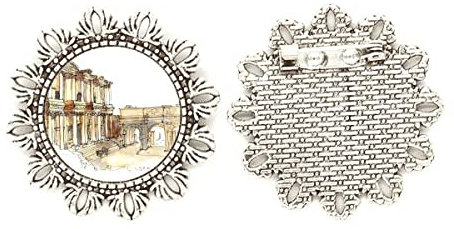 Ephesus in Izr Türkei Art Deco Fashion Silber Blume Brosche Haken Pin Breastpin, M