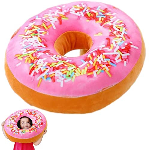 Onlynery Donut-Kissen für Kinder, Essen Plüschkissen lustig, Home Dekokissen Donut, 3D dekoratives Donut Kissen, bequemes weiches Plüschkissen, Sitzkissen für das Büro