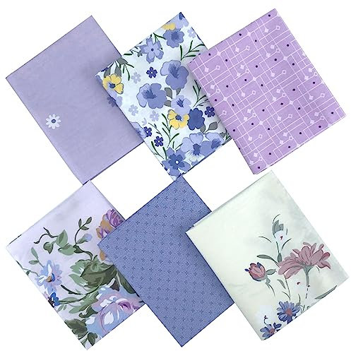 Qililandiy Baumwollstoff 100% Baumwolle Nähstoffe mit verschiedenen Muster Patchwork DIY Stoffpaket 46x56cm Zugeschnittene Stoff Quadrate zum Nähen Handwerk Deko (6 Stück Aquarell)
