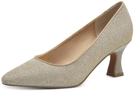 MARCO TOZZI Damen Pumps Spitz Vegan, Beige (Platinum), 39 EU