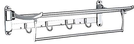Bad-Wand-Badetuchhalter, doppelter Handtuchhalter, einfacher Chrom-Länge Present