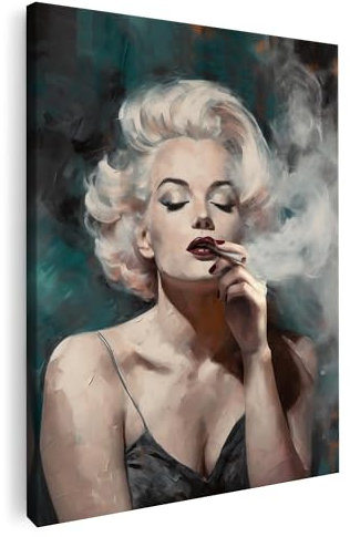 Artmazing | Bild Marilyn Monroe Smoking | Marilyn Monroe Wandbild | Chanel Coco Bild | Große Bilder für die Wand | Marilyn Monroe Poster | Coole Wandbilder Wohnzimmer | Marilyn Monroe Leinwandbilder