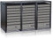 Zelsius Mülltonnenbox 3er für 3 Mülltonnen | 120-240 Liter | Anthrazit RAL 7016 | Tür in hellgrauer Holzoptik inkl. Erweiterungsmöglichkeit | Mülltonnenhäusschen, Mülleimerboxen