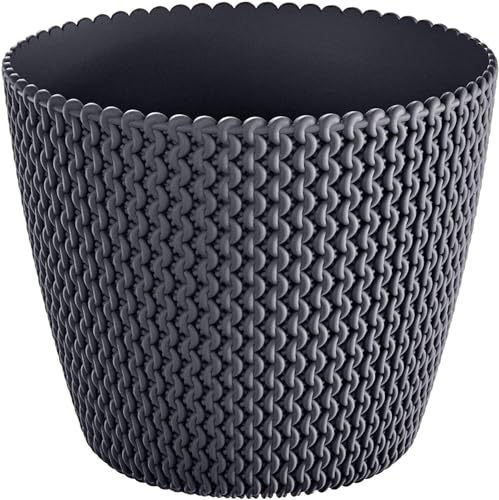 B2C Plant Pots Indoor Outdoor Plastic Flowerpot 13cm to 40cm Small Medium Large Splofy 6 Colours (22.5cm, Anthracite)