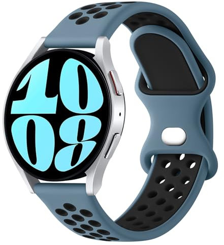 Wanme 20mm Silikon Uhrenarmband, Atmungsaktive Wasserdicht Sport Armband, Schnellverschluss Smartwatch Sport Uhren Ersatzarmband Modisches Zweifarbiges Weiches TPU Uhrenarmbänder