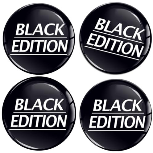 SkinoEu 4 x 68mm Aufkleber Autoaufkleber für Radkappen Nabenkappen Nabendeckel Radnabendeckel Rad-Aufkleber Black Edition A 1268