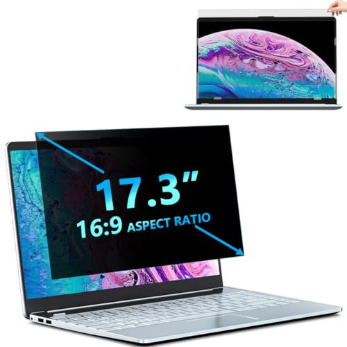 STARY Sichtschutz 17,3 Zoll Seitenverhältnis 16:9, Anti Blaulicht Blendschutz Displayschutz, Abnehmbarer Blickschutzfolie Sichtschutzfilter Kompatibel mit Lenovo/HP/Dell/Acer/Samsung/Asus/Toshiba