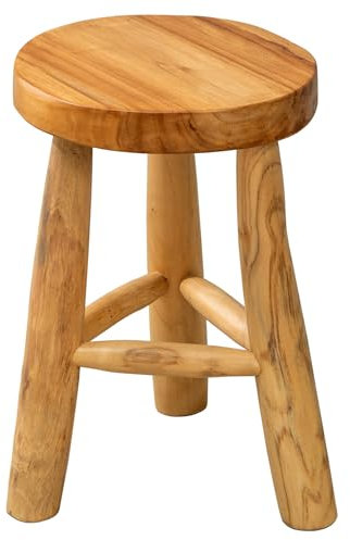 riess-ambiente.de Massivholz Hocker Bali 45cm rund Teak Beistelltisch, Sitzhocker, Nachttisch, Fußhocker, Coffeetable