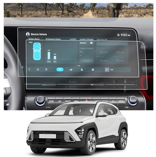 CDEFG Kompatibel mit Hyundai Kona SX2 2024 2025 2026 Elektro EV Hybird Navigation Schutzfolie 12,3 Zoll 4H Kratzfest GPS Displayschutzfolie Navi Folie Kona SX2 2026 Zubehör [2 Stück] (SX2 Navi)