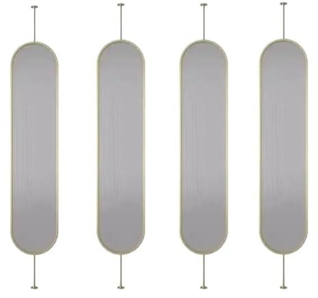 OHaGin Trennwand aus Eisen, freistehende Raumteiler, Wandteiler mit klarem Glas für den gewerblichen Eingang im Apartment, Studio, Wohnzimmer, Privatsphäre, Dekoration, Trennwände (Farbe: 4 Panel,