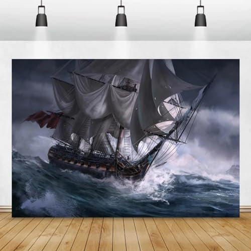Meer Regensturm Hintergrund Geist Banner Spukhaus Party Dekorationen Fotografie Fantasy Horror Insel Zimmer 440x300CM