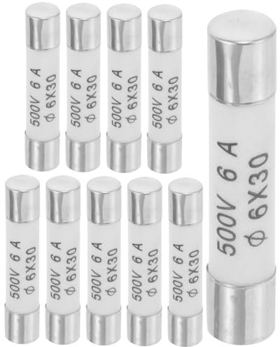 Uonlytech 10pcs Multimeter Fuse Kit Digital Multimeter Amp Fuse 500v Fuse 6 Amp 500 Volt Fuse Voltage Fuse Ceramic Tube Fuse Ceramic Fuse Assortment Ceramics 6a Amplifier Household