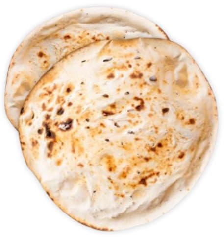 Naan Bread Plain 20pcs - Hand Shaped and Baked Traditional Vegan Nan bread (2 pcs per bag x Case of 10)