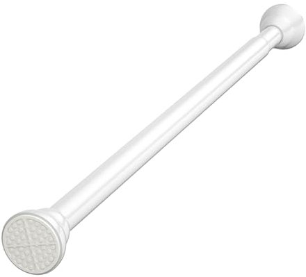 Tringle télescopique sans perçage, Barre Télescopique Extensible à Ressort, tringle Extensible pour Rideau de Douche de salle de bain et chambre à coucher avec Ventouse Fixe, 67-115 cm,Blanc