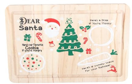 Verdant Touch Vassoio per dolcetti con Babbo Natale, vassoio da portata con design di Babbo Natale, perfetto per dolcetti e spuntini della vigilia di Natale, 30 cm, rosso e bianco