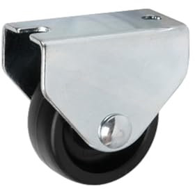 Feste Möbellrolle, 25mm/10kg, Kunststoff | Möbelroller | Rollen für Möbel, Bürostuhl, Beistellbett, Schreibtischstuhl, Hocker | Stuhl-Rollen | Doppelrollen | Schwarz