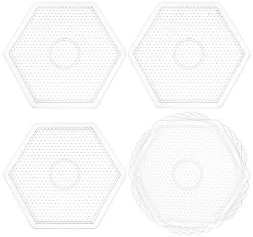 OLYCRAFT 10pcs Hexagon Fuse Beads Pegboards 5mm Clear Plastic Perler Bead Boards Fuse Beads Pegboards Plastic Bead Boards for DIY Craft