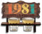 DARO Design - Schnapsbank Jahreszahl Geschenk zum 44. Geburtstag, Limited Edition Jahrgang 1981, Geburtstagsgeschenk Deko Vintage Retro Look lustige Geldgeschenke mit 2 Schnapsgläser, Geburtstagsdeko