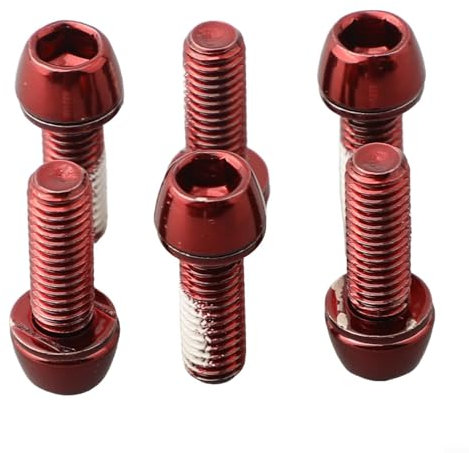 Viti per bici MTB, bulloni di fissaggio per pinza freno a disco, M6 x 18 mm, set di 6 (rosso)