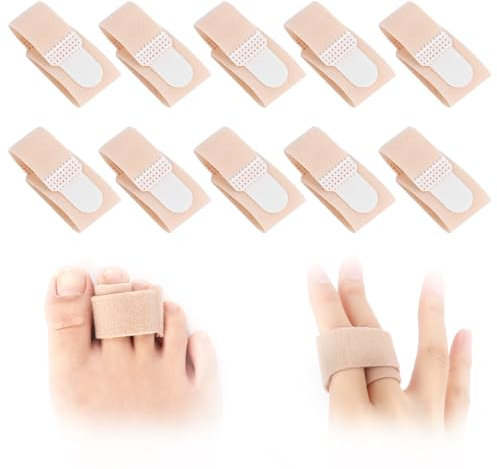 10 Pezzi Raddrizzatore Per Dita A Martello, Bende Per Raddrizzare Le Dita Dei Piedi, Stecche per Dita Dei Piedi, Correttore per Dita Sovrapposte, Per La Correzione Delle Dita a Martello (Beige)