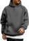 WINKEEY Hoodie Herren Kapuzenpullover Pulli Casual Hoody Pullover Langarm Sweatshirt Herbst Winter Oberteile Fashion Streetwear Mit Taschen,Dunkelgrau XL