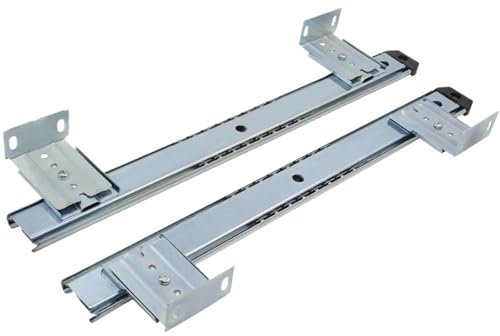Full Extension Ball Bearing Drawer Slides Under Desk Slider Track Keyboard Tray Slides Adjustable Slider for Cabinet Strong and Stable Load-Bearing Capacity(White)