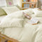 Seersucker Duvet Cover Set Double Size Beddding Set with Pillowcases for Teens Adults Soft Microfiber Polyester Seersucker Bedding, Cream White, 200x200cm