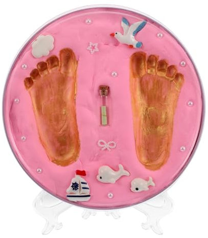 CRILSTYLEO Handabdruck-Andenkenrahmen Baby-Hand- und Fußabdruck-Set stabile Tonform für Neugeborene Babyparty-Bevorzugung