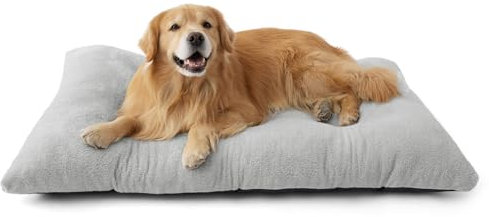 BEDSURE Hundebett Waschbar Extra Groß - XXL Hundekissen Bett Beruhigende Hundematratze mit Rutschfestem Boden, XL Hund Warmes Kissen für Große Haustiere, Hellgrau, 119x74x8cm