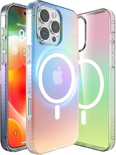 Mephoro Iridescent Case for iPhone 11, Compatible with Magsafe, Clear Colorful Gradient Design, Shockproof and Scratch-Resistant Protective 11 Cover (Iridescent)