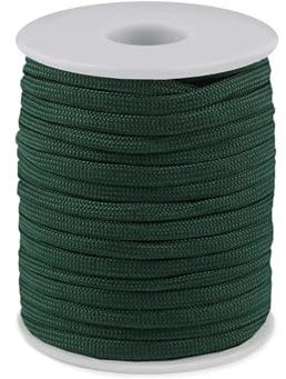 cyclingcolors 1x Cordon Cordelette Tressée 4 mm 25 m polypropylène Bracelet Pendentif Bijoux Collier Laisse Lacet Ceinture décoration Couture, Vert foncé