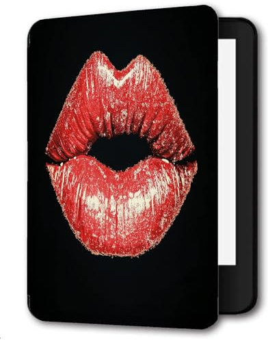 Case for Kindle Paperwhite (5/6/7 Gen,Model: EY21/DP75SDI) The built in eReader Case Multi View Angle Anti Shock Protection Holster,Bright Red Lips
