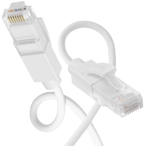 Thzzhnno Cable Ethernet de Silicona 2M, Cable de Red de 10Gbps Cat.6a, Cable LAN RJ45 para juegos, PC, TV, Tablet, Labtop, Router (Blanco)