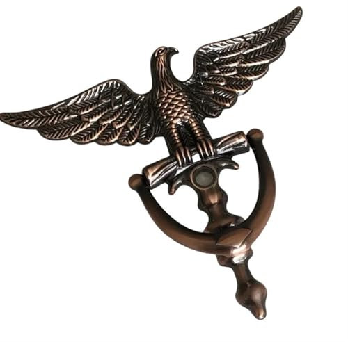 L6NqIAG 1pc Zink-Legierung Adler Kopf Türklopfer Türklopfer Home Decor Ring Möbel Griff Hardware Vintage Türklopfer(Red Bronze)