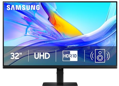 Samsung 32” ViewFinity S8 (S80UD) 4K UHD IPS HDR10 High Resolution Monitor, USB-C, Built-in Speakers, Ergonomic Stand, Built-in KVM Switch, Intelligent Eye Care, LS32D808UBNXGO, 2025