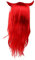 LIFKOME Teufel Perücke mit Hörnern für Damen und Kinder Rote Cosplay Perücke Halloween Kostüm Zubehör für Partys und Veranstaltungen