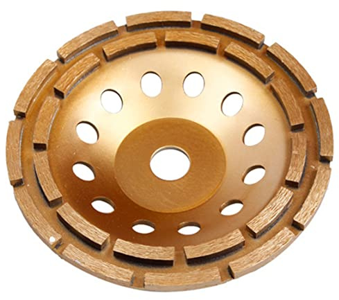 Diamond Grinding Wheel, Cup Grinding Wheel Double-Row Abrasive 230mm Diamond Concrete Stone Grinder Polishing Disc, Double-Row Cup