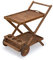 Bricoutlet Carrellino in Legno di Eucalipto Amalfi – Carrello Portavivande da Portata, carrellino con Ruote Portabottiglie con Vassorio, Marrone, 69x52xh.75 cm