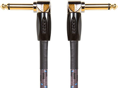 BOSS BIC-PC-3 Studio Grade Instrument Cable, Right-angle 1/4-inch connectors, 6-inch/15 cm length