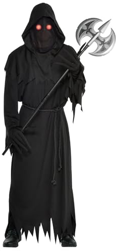 amscan Mens Glaring Grim Reaper Man Halloween Fancy Dress Costume