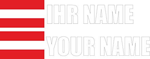 INDIGOS UG - Auto Aufkleber Österreich - weiß - Aufkleber selbst gestalten - Ordner, Motorrad, Fahrrad, Wand, Tür, Kühlschrank - 360x72 mm - Flagge Name personalisierte Geschenke