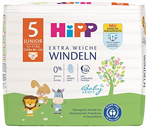 HiPP Babysanft Windeln Junior 5 Einzel, Größe 5 (29 Stück)