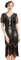 BABEYOND 1920s Kleid Damen Flapper Kleid mit Kurzem Ärmel Gatsby Motto Party Damen Kostüm Kleid (SchwarzSilbern, XXL)