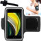 Armband Case, iPhone SE 2022 / SE 2020 / iPhone 7 / iPhone 8 Armband Case for Sports, Running, Jogging, Walking, Sweat-Free With Key Slots (BLACK)