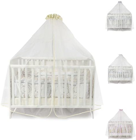 Lorelli Babybetthimmel, Baldachin 480 x 150 cm Insektenschutz Babybett Laufstall, Farbe:beige