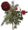 2474U Blumen Bouquet RED Winter Dream naturgetreue Blüten Strauß 65cm Künstliche Blumen Seidenblumen Trockenblumen naturgetreuer Zweig Allium rot Weihnachtsdeko, Grabdekoration Grabstrauß ohne Vase