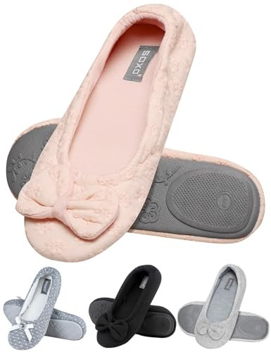 soxo Chaussons Femme Ballerine Femmes Confortable Pantoufles Ballet Chausson Fille Ballerines 36/37 Rose