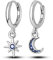 NARMO Dangle Drop Ohrringe 925 Sterling Silber Star&Moon Ohrringe Blau Cubic Zirkonia Hoop Ohrringe für Frauen Mädchen